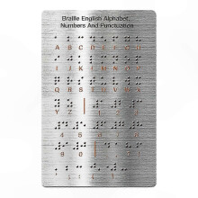 Braille-Alphabettafel für Erwachsene und Anfänger – Englisches Braille-Lernwerkzeug mit erhabenen, taktilen Buchstaben