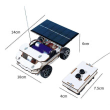 Auto met draadloze afstandsbediening op zonne-energie, doe-het-zelf bouwset voor kinderen, educatief wetenschappelijk model, houten speelgoed