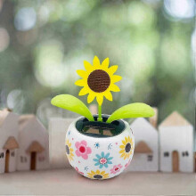 Juguete de flor bailarina con energía solar, insecto animal bailarín oscilante, cabezón ecológico