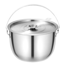 Stainless Steel Camping Pot with Lid 4L for Outdoor Cooking and Home Kitchen Use
