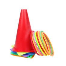 16pcs Cones Rings Toss Combo, 6 Cones 10 Rings Indoor Outdoor Carnival Throwing Game for Family Party Backyard