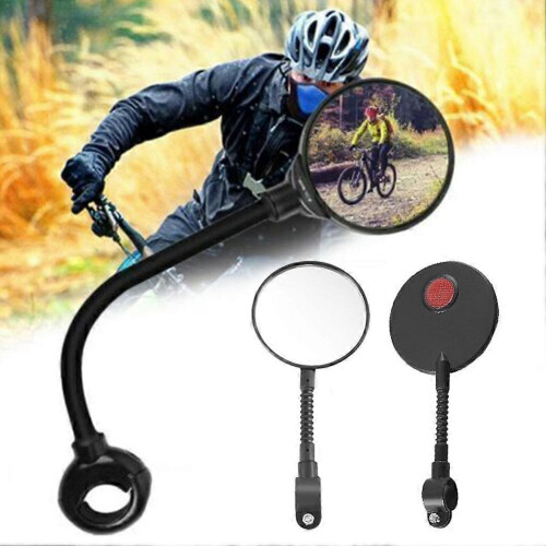 Bicycle Rearview Mirror Compatible with Most Bikes, Adjustable Safety Handlebar Mount, Reflective 2