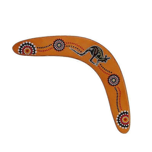 Wooden Kangaroo Pattern Boomerang Flying Disc for Outdoor Games 2
