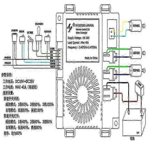 24V 40A Kinder-Drift-Elektroauto-Controller mit HY2005RX-Empfänger 1