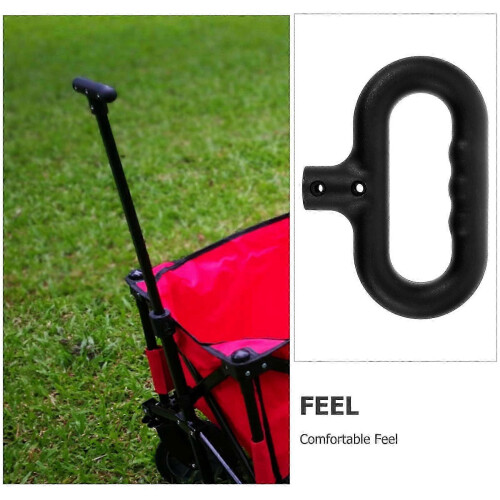 Ergonomic Folding Wagon Handle Replacement, Compatible with Trolley, Durable Plastic, Black 2
