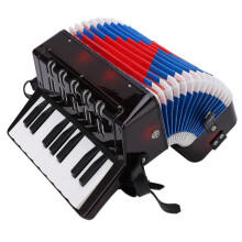Akordeon, klawiatura fortepianu, zabawka, 17 klawiszy, 8 basów, instrument do nauki rytmu, kolor czarny