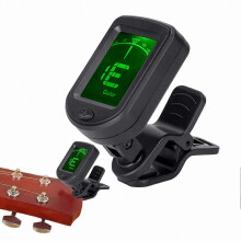 Clip-on tuner voor 12-snarige gitaren, compatibel met snaarinstrumenten, met nauwkeurige stemming en duidelijke LED-indicatoren