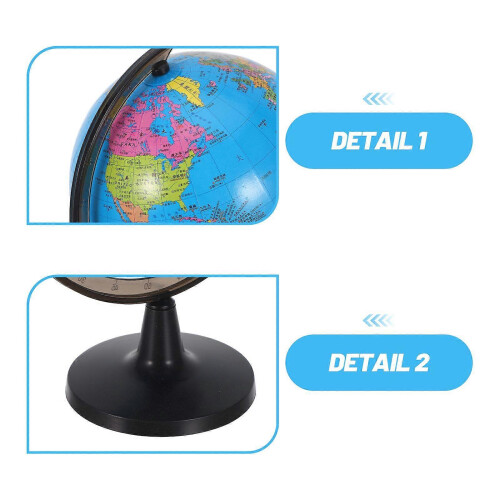 Rotating Earth Globe with Stand, HD Printed Map, Waterproof, for Classroom Learning and Office Desk 2