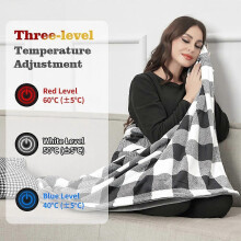 Elektrische verwarmingsdeken, 3 temperatuurstanden, flanel, 150*85 cm, USB-voeding, draagbaar voor thuis, kantoor, buiten en kamperen