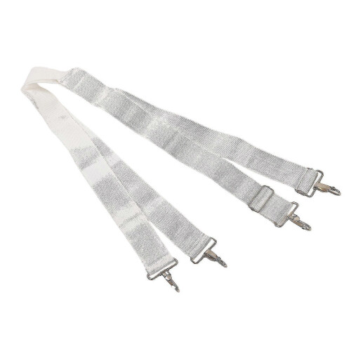 Bass Drum Strap, Nylon Elastic Adjustable Ergonomic Double Shoulder Belt, White 1