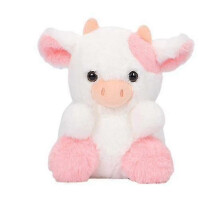 Peluche mucca rosa, 20 cm, morbida e soffice, a forma di mucca da latte seduta, imbottitura in cotone PP, decorazione per divano e casa.