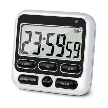Cronometro elettronico digitale, funzione sveglia, 8*7,8*2 cm, per sport, cucina e allenamento sportivo.