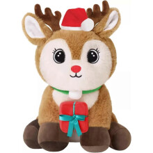 Weihnachts-Rentier, weiches Plüschtier, ultraweiche PP-Baumwolle, 290 g, für Weihnachtsdekoration, Zimmer, Büro, Kissen