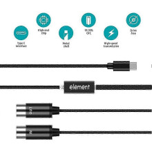 MIDI-USB-C-kaapelimuunnin, MIDI-tulo- ja lähtöliitäntä sähköuruille, tukee Windows Mac OS X -järjestelmää, mustaa muovia