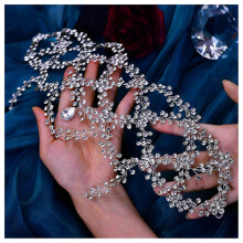 Glänzende Strass-Haarbänder für die Hochzeit, 38 cm lange Stirnbänder aus Strass und Metall
