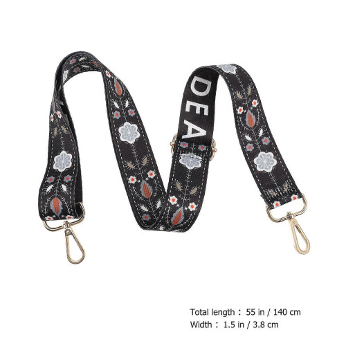 Banjo Strap, Adjustable Polyester Black, Length Adjustable 55.11in, Stress Relief for Shoulder Back Pressure