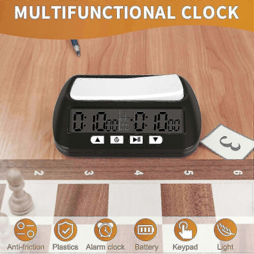 Chess Clock Professional Digital Timer with Count Up & Countdown Function, Large HD Display, Alarm, 10 Hours, Black 2