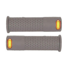 Scooter Handle Bar Grips with Turn Signal Light, Gray Silicone, compatible with Xiaomi Ninebot Segway Electric Scooters