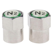 Tappi per valvole TPMS cromati, 2 pezzi, anima in rame, placcati in argento, compatibili con pneumatici gonfiati ad azoto N2.