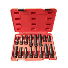 Wheel Lock Removal Tool Kit, 16pcs Carbon Steel Hex and Star Lug Nut Set for Aftermarket Wheels