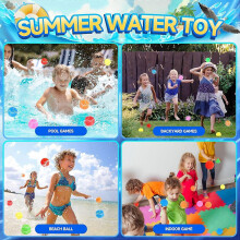 Wiederverwendbare Wasserbälle, 60 Stück, weiches PP-Baumwolle, 6 cm Durchmesser, für Pool Strand Garten Outdoor Spiele, mit Netzbeutel
