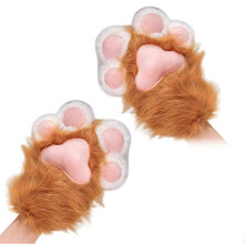Niedliche Katzenpfoten-Handschuhe, fleecegefüttert, flauschig und warm für Winter, Halloween, Cosplay, Damen