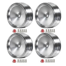 1,9 inch metalen retro spiegel wielnaaf compatibel met SCX10 zilverkleurige RC auto modificatie accessoires 4 stuks/set
