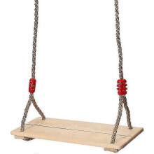 Altalena per bambini con sedile in legno regolabile con corda, per giochi interni ed esterni, portata massima 150 kg.