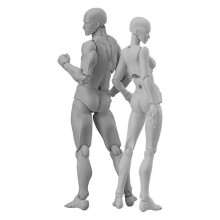 Stop-Motion-Figurenmodell mit Ständer, verstellbare Gelenke für Zeichenübungen und Animation, graues PVC