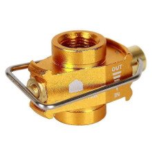 Gas Converter Adapter for Camping Gas Tanks, Aluminum Copper Construction, Pressure Release Button