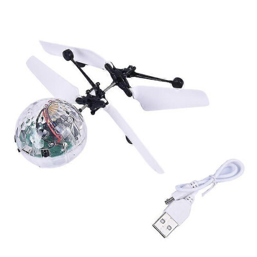 Crystal Ball Flying Machine LED Infrared Sensor Hover Toy Helicopter USB Rechargeable 2
