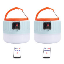 2er-Pack Solar-Campinglaternen mit Fernbedienung, wiederaufladbar, wasserdicht (IP6), 3 Modi, USB-Ausgang