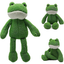 Peluche a forma di rana dalle zampe lunghe, lungo 40 cm, morbido pupazzo di peluche a forma di rana corta, cuscino decorativo rilassante per bambini.