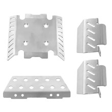Metalen chassis kit met asafdekking, zilverkleurig roestvrij staal, compatibel met 1/8 MJX Allrock H8H V1 V2 RC auto