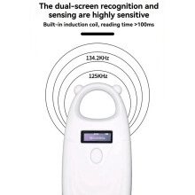 Handheld 134.2KHz 125kHz Animal RFID Reader Pet Cat Dog Chip Scanner EMID/FDX-B USB/ Tag Reader