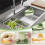 Suction Cup Sink Corner Rack, Corner Sink Strainer, Automatic Dumping Sink Strainer Basket,Corner Sink Trash Catcher,B 5