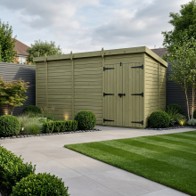 15 x 7 Pent Shed Tanalised (Double Door, No Windows)