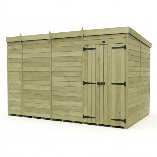 15 x 7 Pent Shed Tanalised (Double Door, No Windows) 1