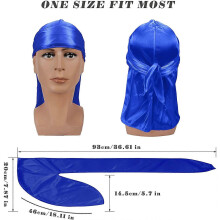 Durag de seda ligero y transpirable para hombres y mujeres. Talla única. Correa ajustable.