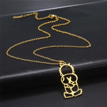 Svart Palestine Boy'S Back Halsband Hänge Halsband Lyx Trend Smycken Present för Kvinnor Män