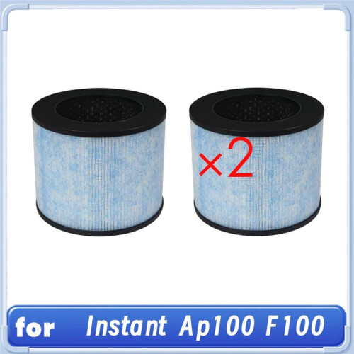 F100 Filter Replacement for Instant AP100 Small Air Purifier with Antimicrobial Coating and Activated Carbon Filter 2Pcs