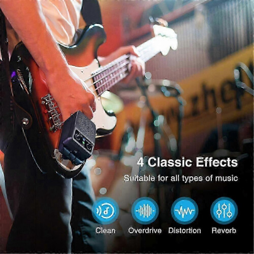 Mini Electric Guitar Amp 5W Portable Bluetooth Built-in 4 Effects Rechargeable for Practice 1