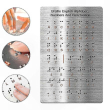 Braille-Alphabettafel für Erwachsene und Anfänger – Englisches Braille-Lernwerkzeug mit erhabenen, taktilen Buchstaben