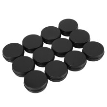 12Pcs 1 Oz Negro Aluminio Latas de Estaño Contenedores de Tapa de Tornillo Redondo Latas Vacías de Almacenamiento de Metal Para La Organizacion de