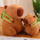 Large Plush Pillow Doll Capybara Stuffed Animal with Detachable Backpack 2