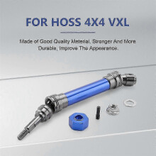 Metalen aandrijfassen voor en achter (CVD) voor 1/10 RC-auto's, compatibel met Traxxas Slash, Rustler, Stampede, Hoss, VXL en 4X4, blauw.