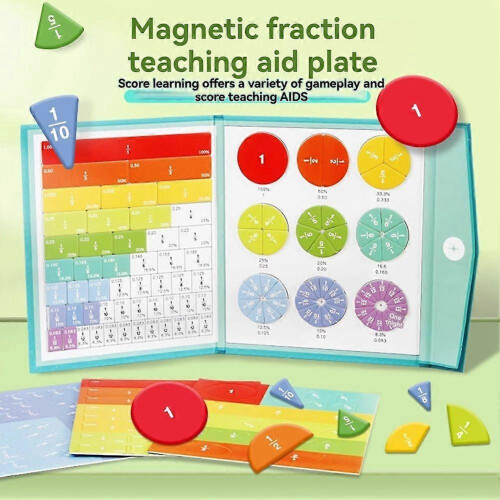 Magnetic Fraction Tiles & Circles Set for Kids STEM Math Learning Educational Tool 2