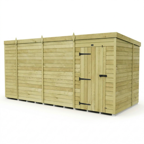 15 x 7 Pent Shed Tanalised (Single Door, No Windows) 1
