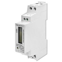 Qoltec Enfaset elektronisk måler | DIN-skinne energimåler | 230V | LCD | 1P | Slank