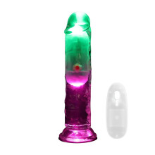 LED Vibrerende Lige Pik - 15 cm - Gennemsigtig